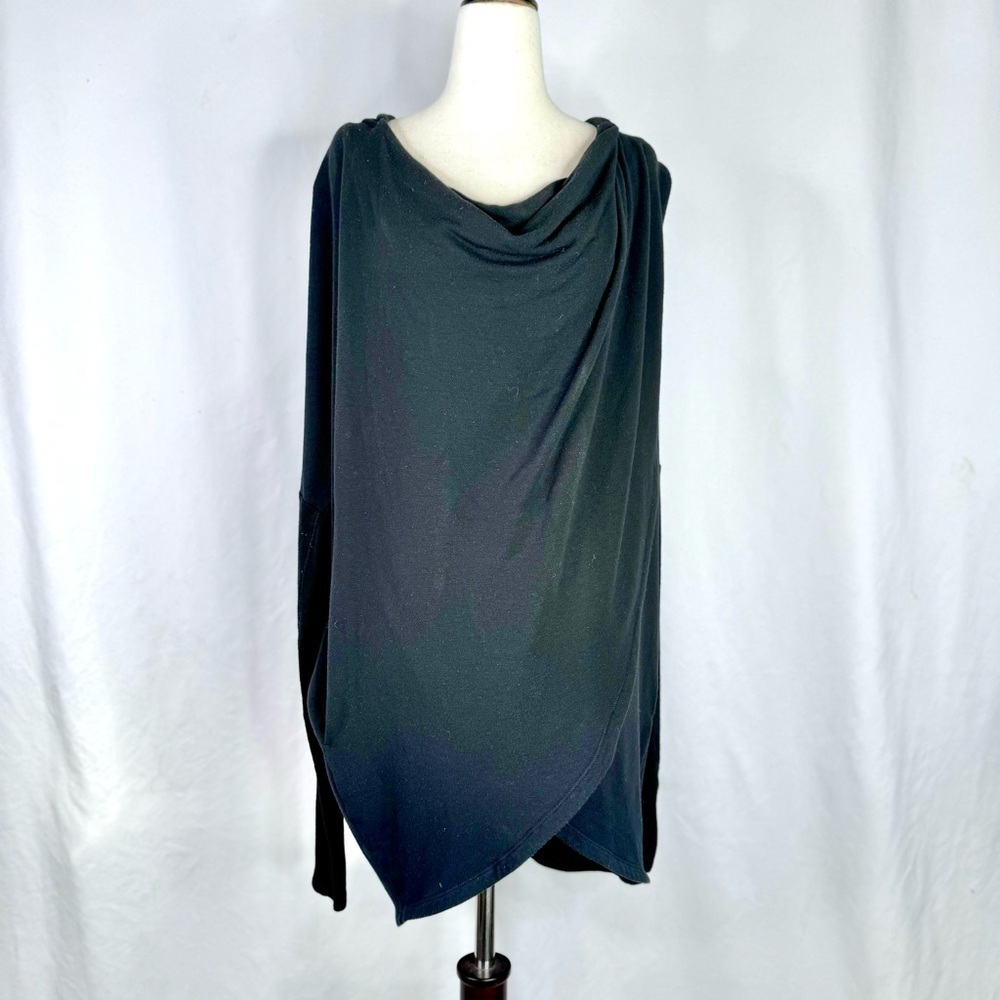 Athleta hoodie cross front cowl neck drop shoulder tunic length black M